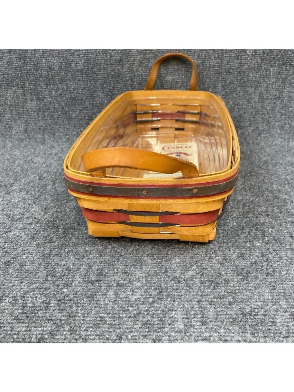 Longaberger 1993 Crisco American Baking Basket 14745 Leather Handles NOS Liner